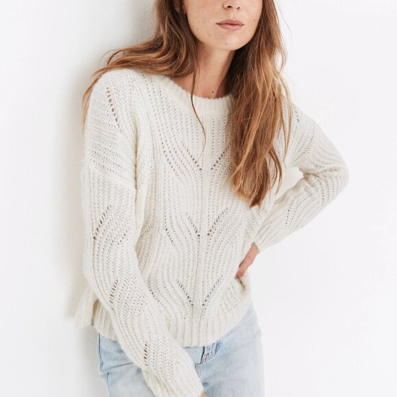 MADEWELL Charley Pullover Sweater Antique Cream XS - Picture 2 of 7